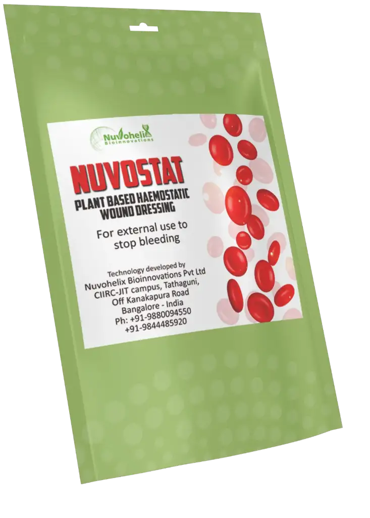 Nuvostat plant-based haemostatic wound dressing pack